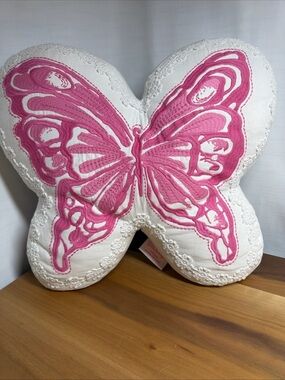 Pottery Barn/ Lilly Pulits Kids Garden Butterfly Pillow 13x15 Floral Embroidered